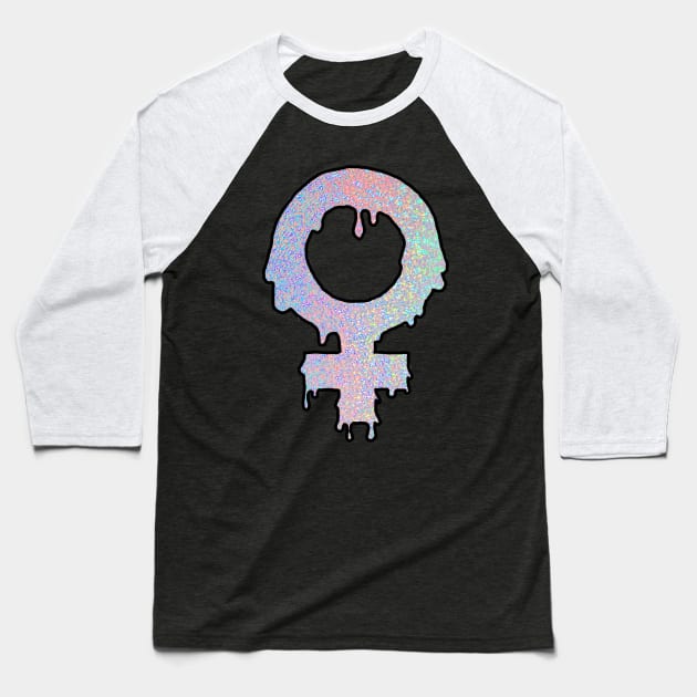 Feminist woman symbol girl power hologram Baseball T-Shirt by bigkidult